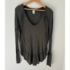 We The Free FP Catalina Thermal Top Oversized Army Olive Green Casual Layer XS